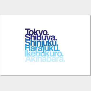 Tokyo Districts (blues) Posters and Art